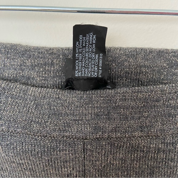 Club Monaco Silver Metallic Wool Leggings in Grey Blue size Medium Knit Ribbed - Picture 7 of 12